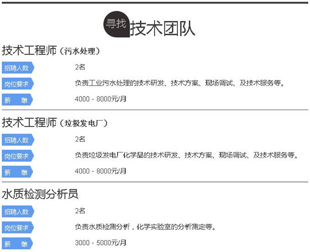 利来老牌国际官网水处理环保公司招聘  技术团队