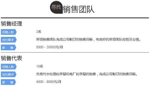 利来老牌国际官网水处理环保公司招聘  销售团队